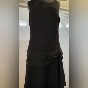Evan-Picone Cocktail Embellished Dress, Size 16, Black